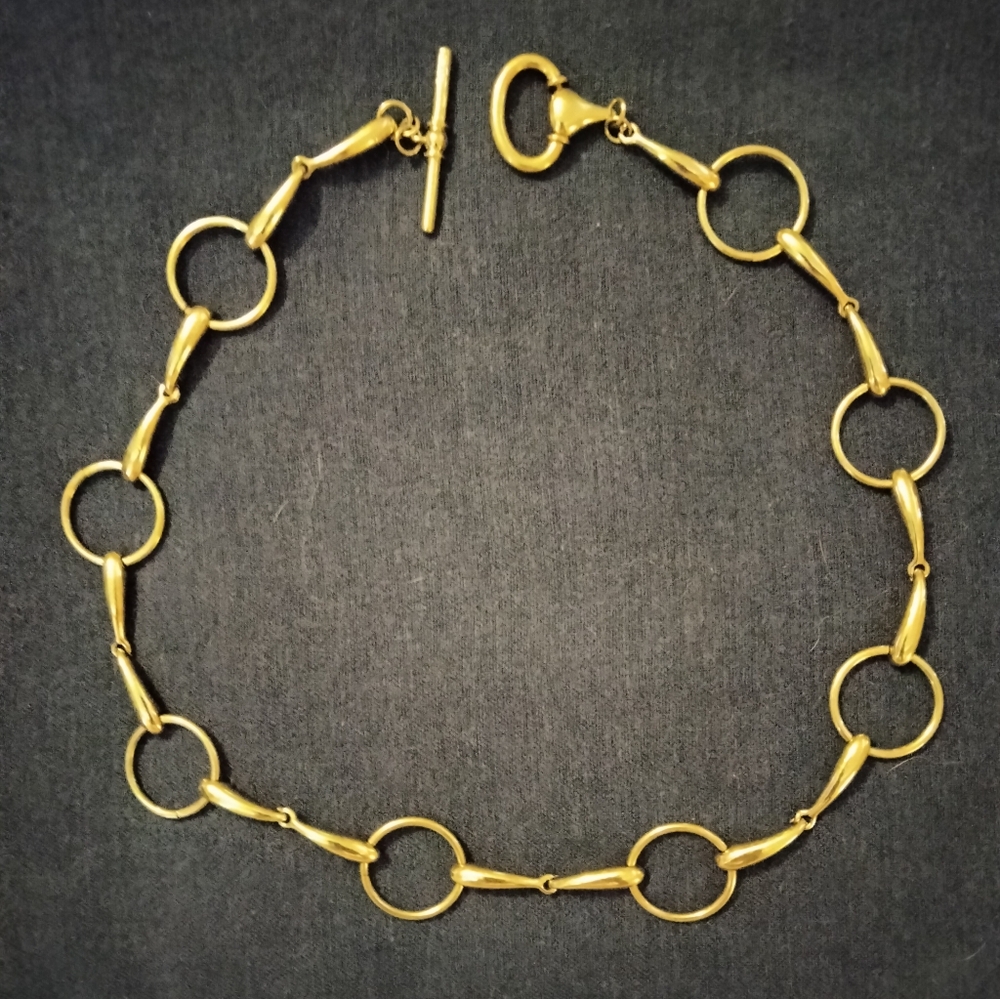 Chaps Gold-Tone Circle Link Necklace